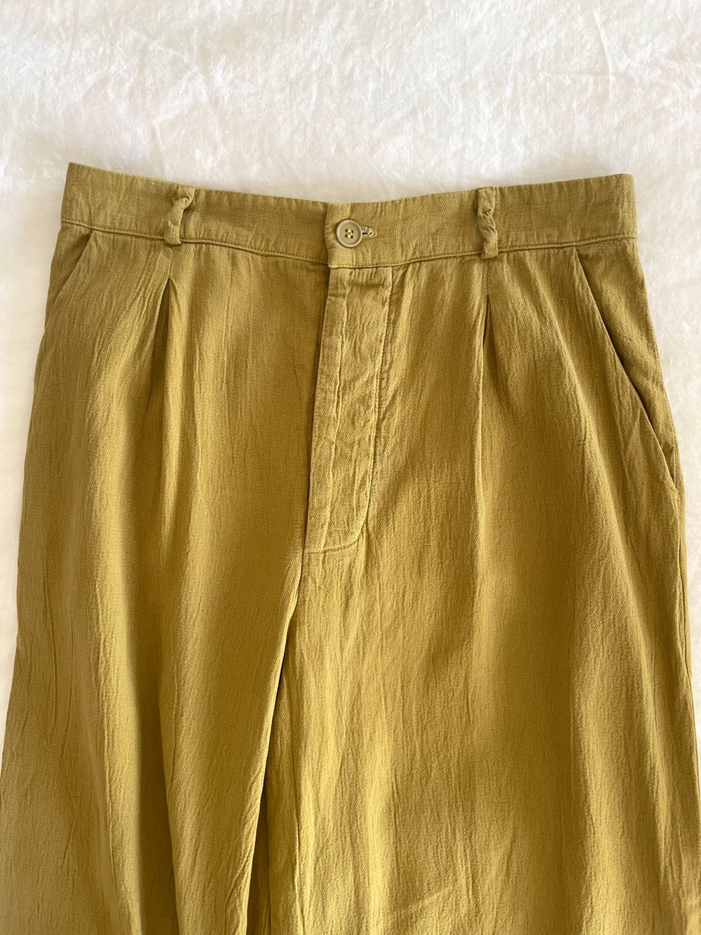 Lacausa Relaxed Wide Leg Trouser Pant Crop Size 6 - Mustard - Picture 3 of 15
